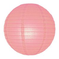 Roze versiering ronde lampion 25 cm