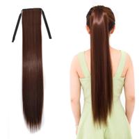 Natuurlijke lange rechte haren paardenstaart bandage-stijl pruik paardenstaart voor vrouwen lengte: 75cm (Marron)
