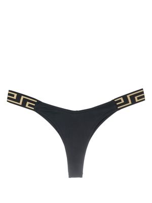 Versace bas de bikini à bande Greca - Noir