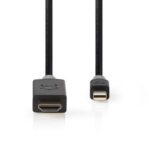 Nedis CCBP37604AT20 tussenstuk voor kabels Mini DisplayPort HDMI Antraciet