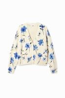Oversized vest bloemen - WHITE - XL Oversized vest bloemen - WHITE - XL