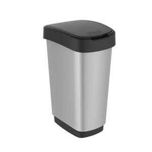 Rotho twist afvalbak 25l zilver/metallic