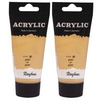 Acrylverf/hobbyverf op waterbasis - 2x - goud - 75 ml - Schilderen/knutselen