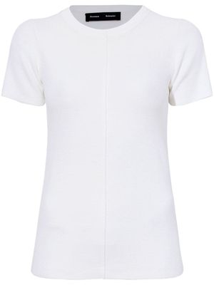 Proenza Schouler t-shirt nervure à encolure ras du cou - Blanc