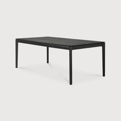 Ethnicraft Uitschuifbare Eettafel 'Bok' Gevernist Eikenhout, 180/280 x 100cm, kleur Zwart