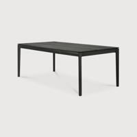 Ethnicraft Uitschuifbare Eettafel 'Bok' Gevernist Eikenhout, 180/280 x 100cm, kleur Zwart