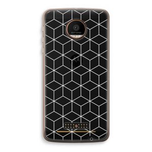 Zwart-witte kubussen: Motorola Moto Z Force Transparant Hoesje