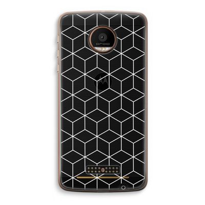Zwart-witte kubussen: Motorola Moto Z Force Transparant Hoesje