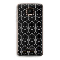 Zwart-witte kubussen: Motorola Moto Z Force Transparant Hoesje