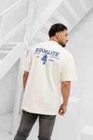 Equalité Levana Oversized T-Shirt Heren Gebroken Wit/Blue - Maat XS - Kleur: Gebroken WitBlauw | Soccerfanshop