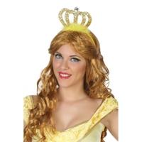 Prinses/koningin verkleed diadeem met gouden kroon - Dames - carnaval