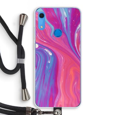 Paarse stroom: Huawei Y6s Transparant Hoesje met koord
