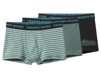 esmara Set van 3 kinder boxers (Groen/zwart/gestreept, 158/164)