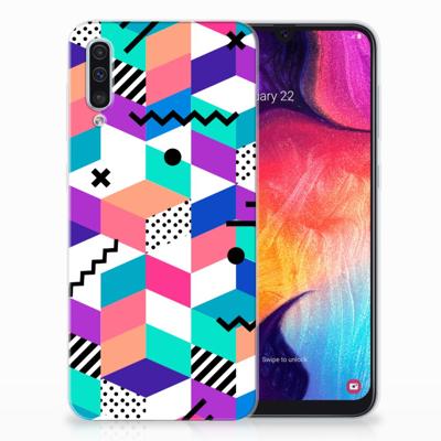 Samsung Galaxy A50 | TPU Hoesje | Blokken Kleurrijk