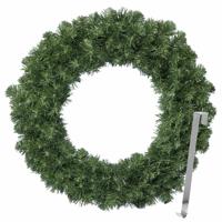 Kerstkrans 60 cm - groen - met zilveren hanger/ophanghaak - kerstversiering - Kerstkransen - thumbnail