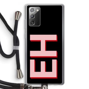 Monogram: Samsung Galaxy Note 20 / Note 20 5G Transparant Hoesje met koord