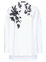 Dolce & Gabbana floral-lace long-sleeve shirt - Blanc