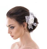 Retro Wedding Hair Accessoire Bloem Parels Kant Strass Ivoor