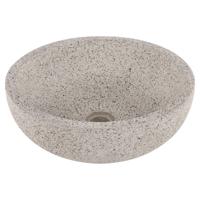 Differnz Terrazzo waskom - 40x40x15cm - rond - terrazzo - mat wit/zwart 38.010.55 - thumbnail