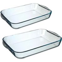 Ovenschalen set rechthoek - Glas - 40 x 25 cm/34 x 19 cm - thumbnail