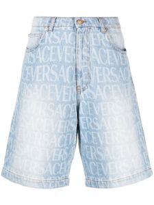 Versace short en jean Versace Allover - Bleu