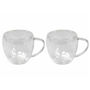 Dubbelwandige koffieglazen - 2x stuks - theeglazen - 240 ml - glas