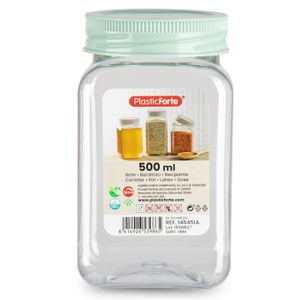 Voorraadpot/bewaarpot - 500 ml - kunststof - mint groen - B7 x H13 cm