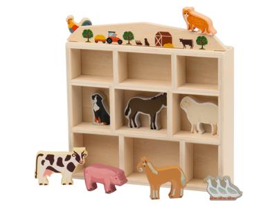 lupilu Houten speeldoos met dieren (Boerderijdieren)