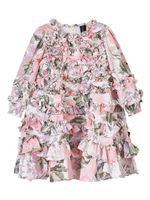 NEEDLE & THREAD KIDS robe volantée à fleurs - Rose - thumbnail