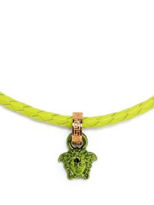 Versace collier en cuir à pendentif Medusa - Vert