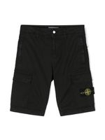 Stone Island Junior short en polaire à poches cargo - Noir