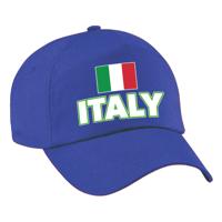 Verkleed feest pet - blauw - Italie - vlag/landen thema - zonneklep pet