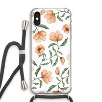Peachy flowers: iPhone XS Transparant Hoesje met koord