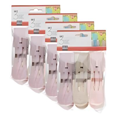 Gerimport handdoekknijpers - set 12 stuks - pastel tinten - 8 x 12 x 12 cm - kunststof