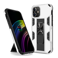 iPhone XS Max hoesje - Backcover - Rugged Armor - Kickstand - Extra valbescherming - Shockproof - TPU - Wit