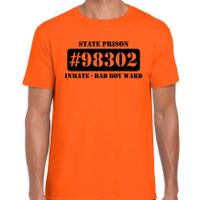 Boeven / gevangenen bad boy ward verkleed shirt oranje heren - thumbnail