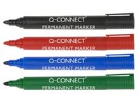 Q-CONNECT permanente marker, 2-3 mm, ronde punt, geassorteerde kleuren, etui van 4 stuks - thumbnail