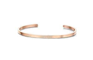 Key Moments 8KM-BG0011 Bangle met tekst Love you, zirkonia, one-size rosékleurig