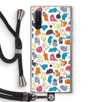 Kleurrijke katten: Samsung Galaxy Note 10 Transparant Hoesje met koord