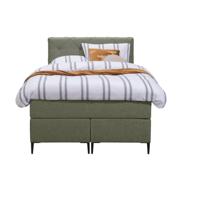 Leen Bakker - Boxspring Liv Geruit - 120x200 Cm - Slanke Poot - Stof - Groen