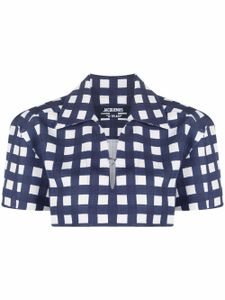 Jacquemus chemise crop à carreaux - Bleu