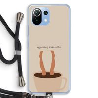 Aggressively drinks coffee: Xiaomi Mi 11 Lite Transparant Hoesje met koord