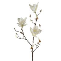 Kunstbloem Magnolia tak - 90 cm - wit/creme - Kunst zijdebloemen