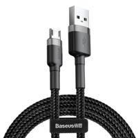 Baseus CAMKLF-CG1 USB-kabel 2 m USB A Micro-USB B Zwart, Grijs - thumbnail