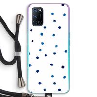 Blauwe stippen: Oppo A52 Transparant Hoesje met koord