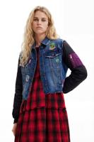 Hybride denim bomberjack - BLUE - M