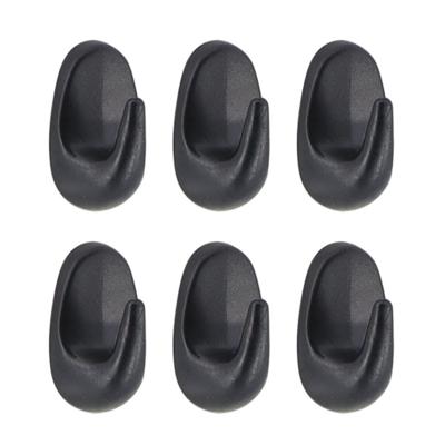 Plakhaakjes 6x stuks?- 2 x 2 x 2.5 cm - Zelfklevende ophang haakjes - kunststof - zwart - keuken