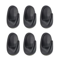 Plakhaakjes 6x stuks?- 2 x 2 x 2.5 cm - Zelfklevende ophang haakjes - kunststof - zwart - keuken