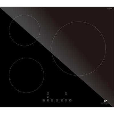 CONTINENTAL EDISON CETI3B28 inductiekookplaat 3 zones, 6600W - 3 boosters - 3 timers - zwart