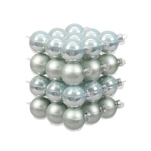 36x stuks glazen kerstballen mintgroen (oyster grey) 4 cm mat/glans